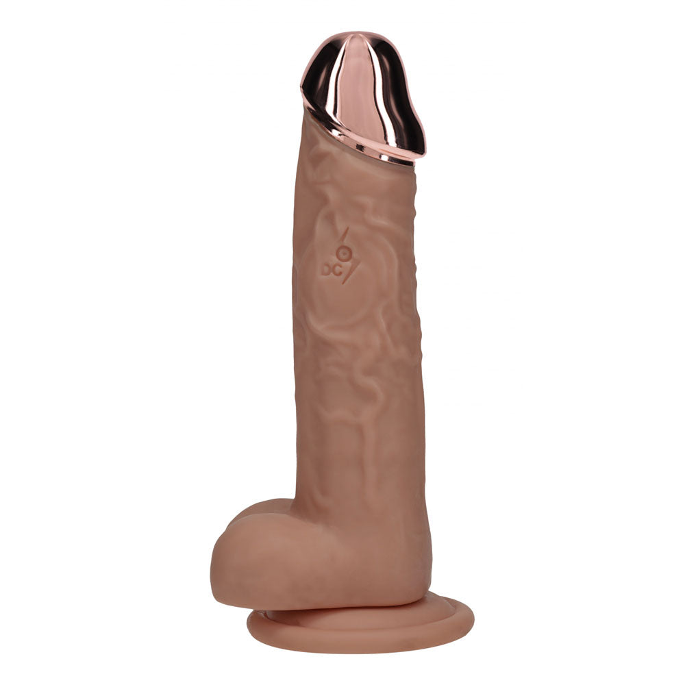 REALROCK Metal Head 8 Rechargeable Dildo - Tan - Tan 22 cm USB Rechargeable Vibrating Dildo with Metal Head and Wireless Remote - REA211TAN