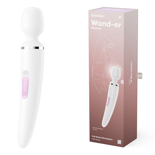 Satisfyer Wand-er Woman - White USB Rechargeable Massager Wand-SATWAND-WHT
