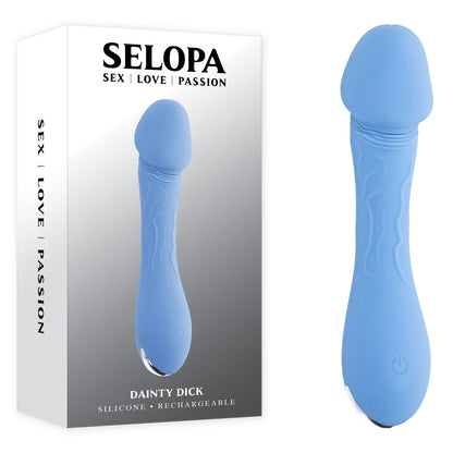 Selopa DAINTY DICK - Baby Blue 11.9 cm USB Rechargeable Mini Vibrator-SL-RS-6862-2