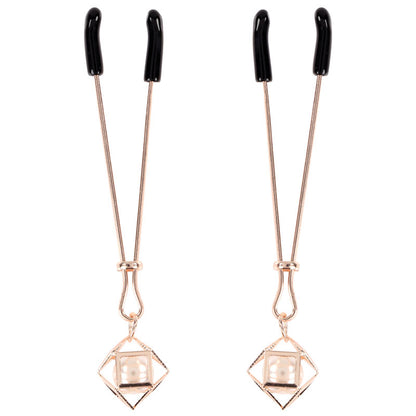 Sex & Mischief Brat Pearl Nipple Clips - Rose Gold - Set of 2-SS09845