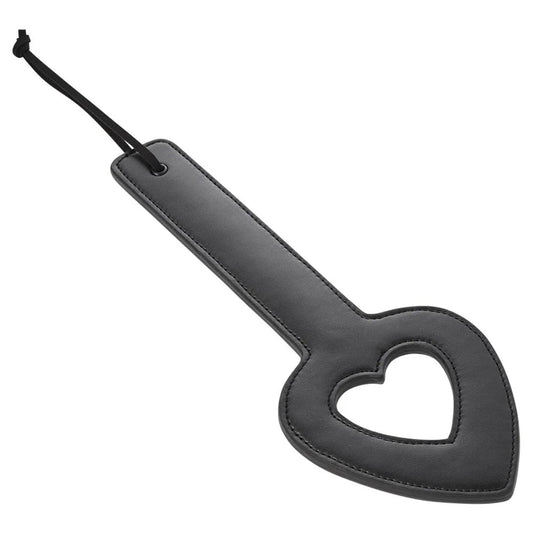 Sex & Mischief Shadow Heart Paddle - Black Bondage Paddle