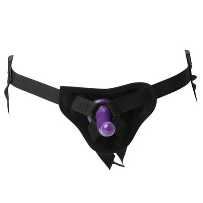Sex & Mischief Strap-On & Silicone Dildo Kit - Black/Purple Adjustable Strap-On-SS10065