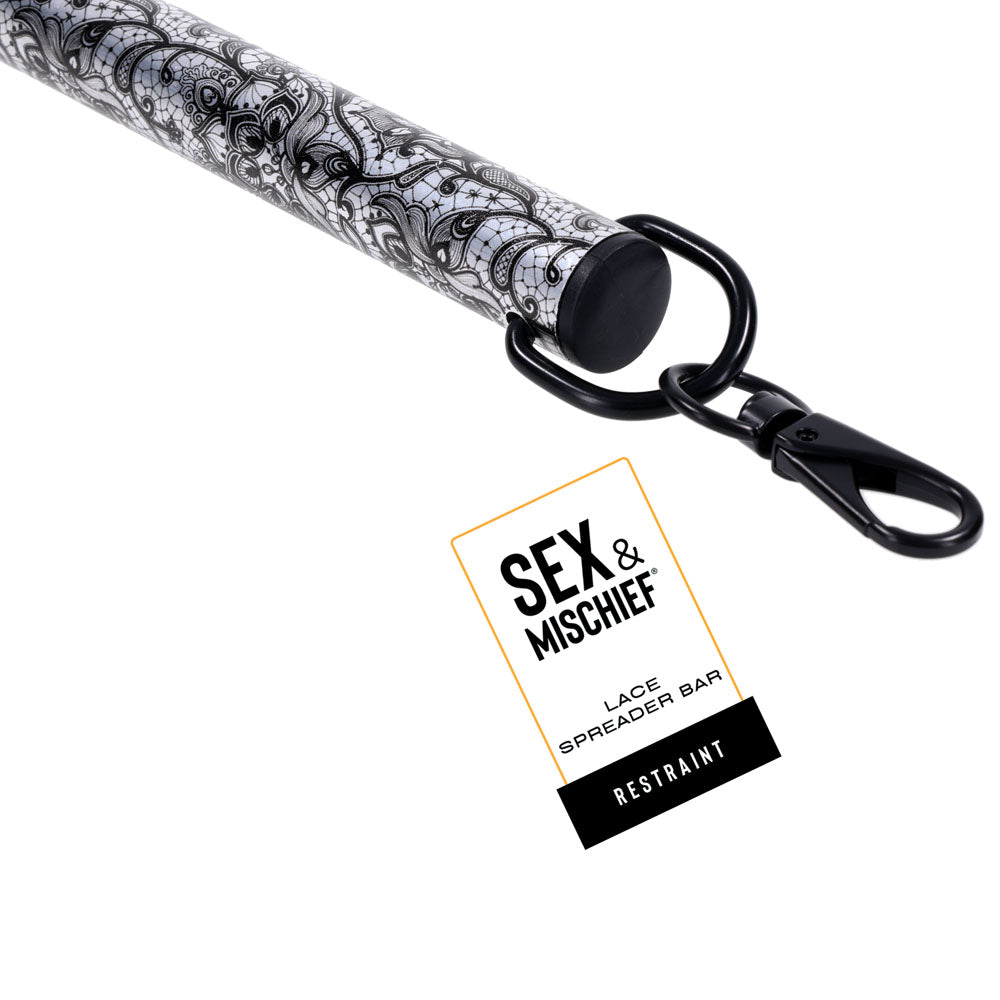 Sex & Mischief Lace Spreader Bar - Aluminium Restraint Bar-SS10102