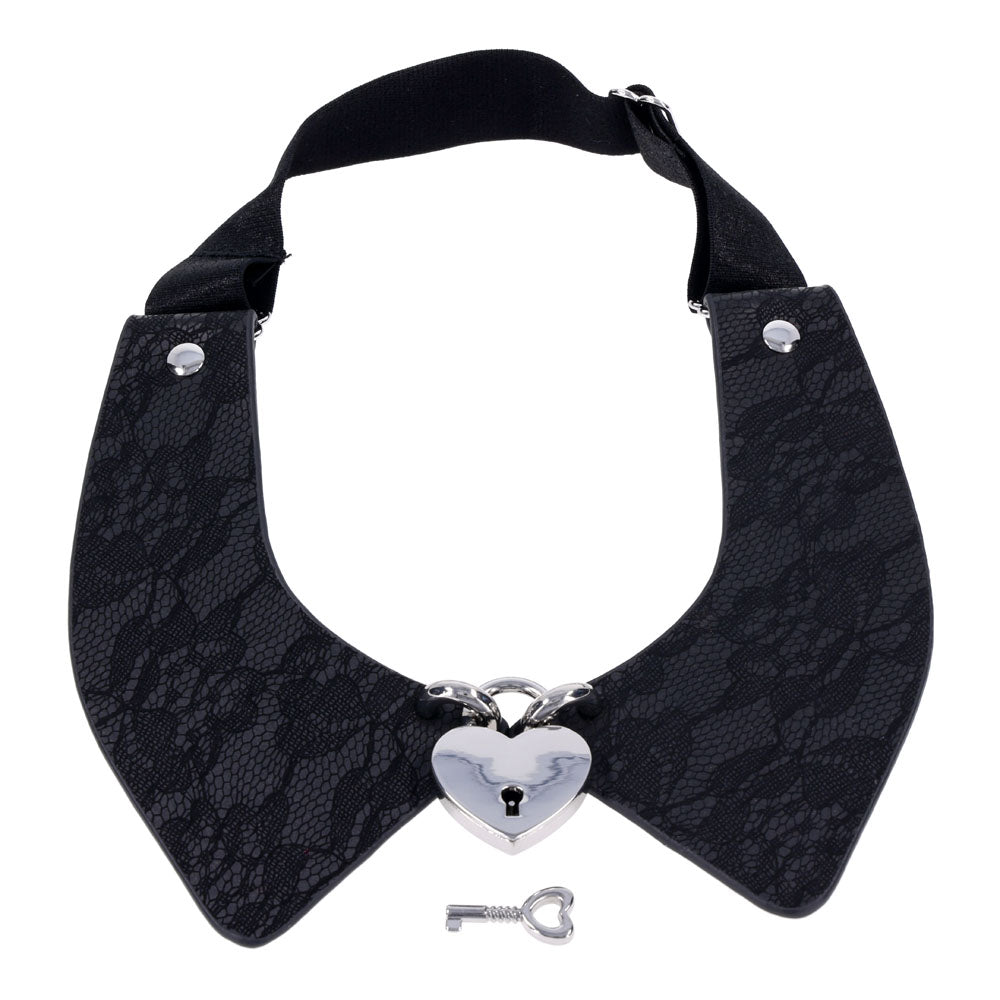 Sex & Mischief Heartbound Lace Day Collar - Black Submission Collar-SS10103