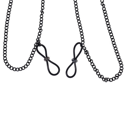 Sex & Mischief Lace Collar with Nipple Ties - Black Neck and Nipple Restraints-SS10104