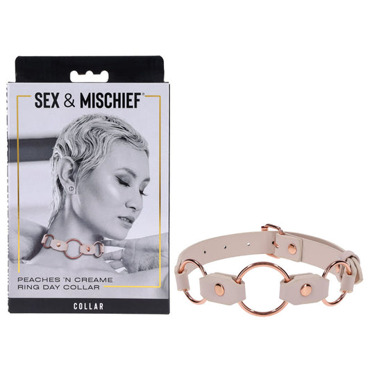 Sex & Mischief Peaches n CreaMe Ring Day Collar - Peach Bondage Collar-SS10205