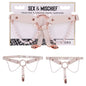 Sex & Mischief Peaches n CreaMe Pearl Garters - Peach / Rose Gold Garters with Pearls - Set of 2-SS10213