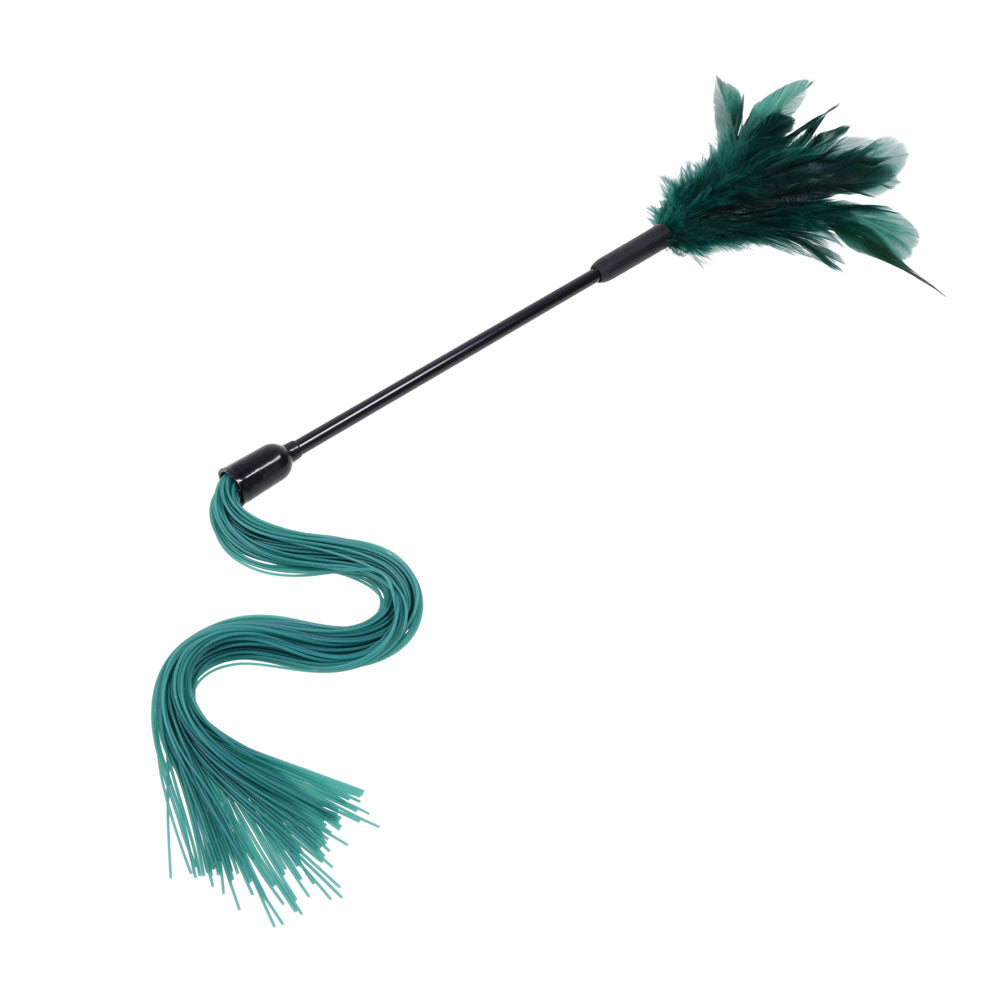 Sex & Mischief Indica Feather Tickler - Green Feather Tickler Whip-SS10221