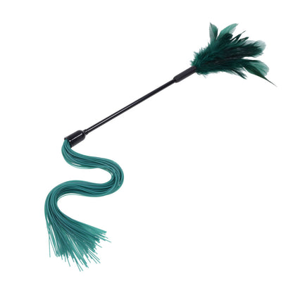 Sex & Mischief Indica Feather Tickler - Green Feather Tickler Whip-SS10221