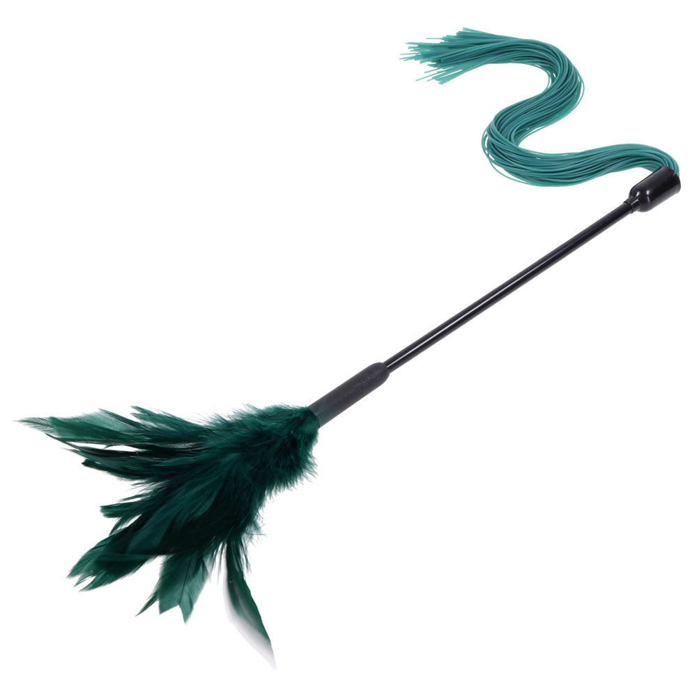Sex & Mischief Indica Feather Tickler - Green Feather Tickler Whip-SS10221