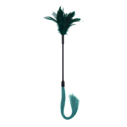 Sex & Mischief Indica Feather Tickler - Green Feather Tickler Whip-SS10221