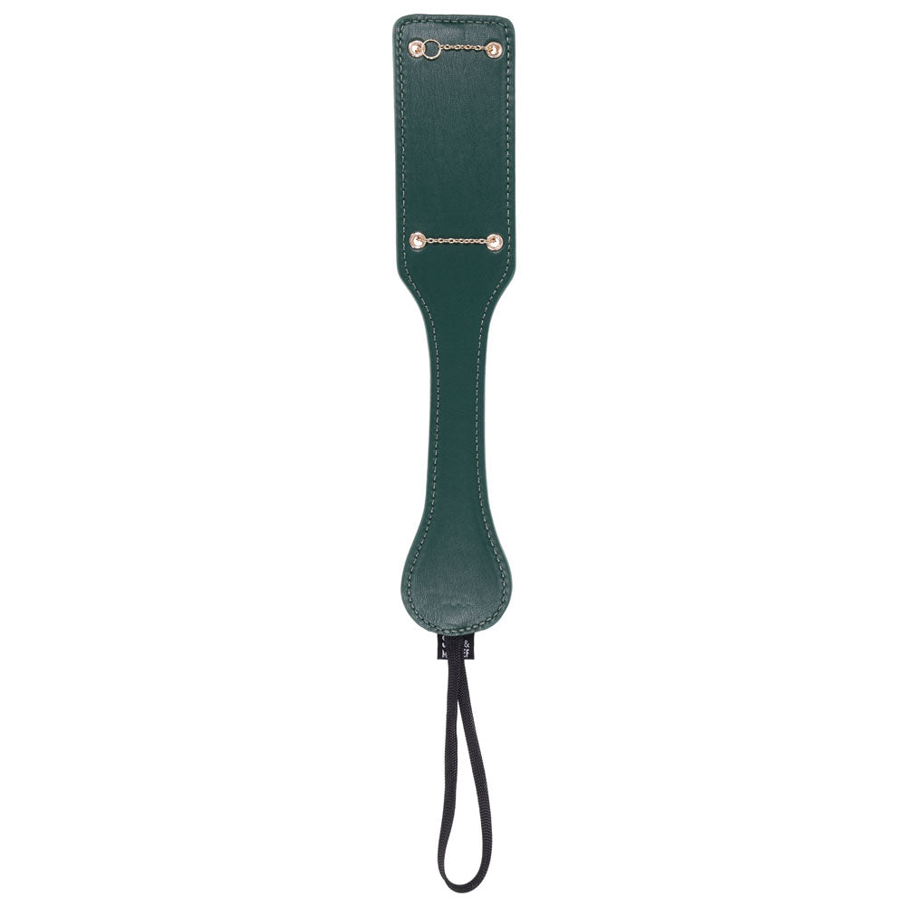 Sex & Mischief Indica Chain Impressions Paddle - Green/Gold Spanking Paddle-SS10225
