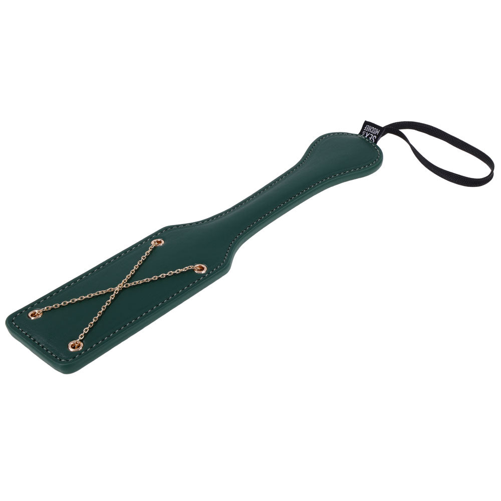 Sex & Mischief Indica Chain Impressions Paddle - Green/Gold Spanking Paddle-SS10225