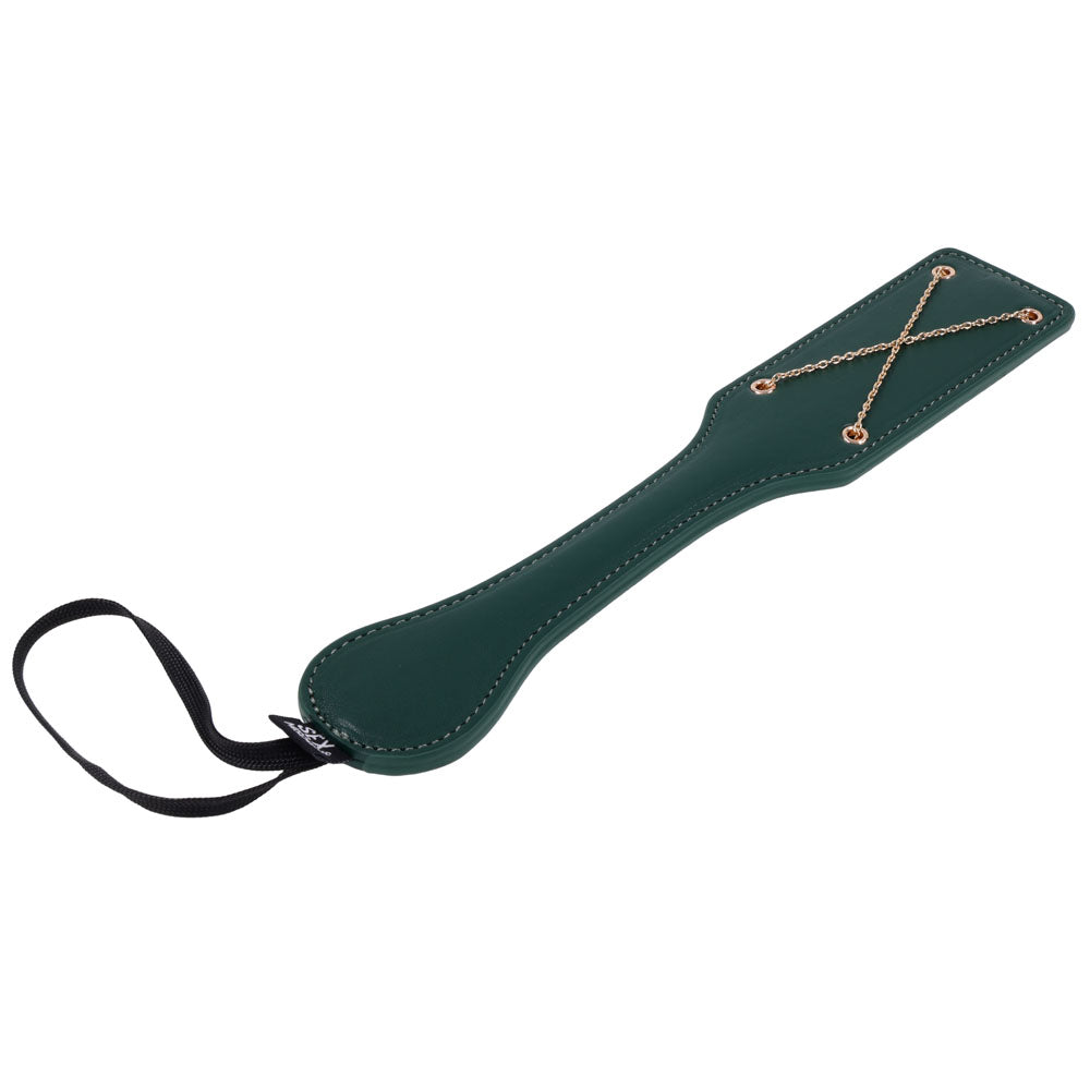 Sex & Mischief Indica Chain Impressions Paddle - Green/Gold Spanking Paddle-SS10225