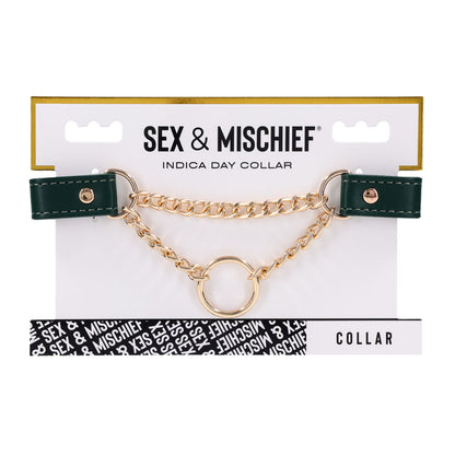 Sex & Mischief Indica Day Collar - Green/Gold Collar-SS10226