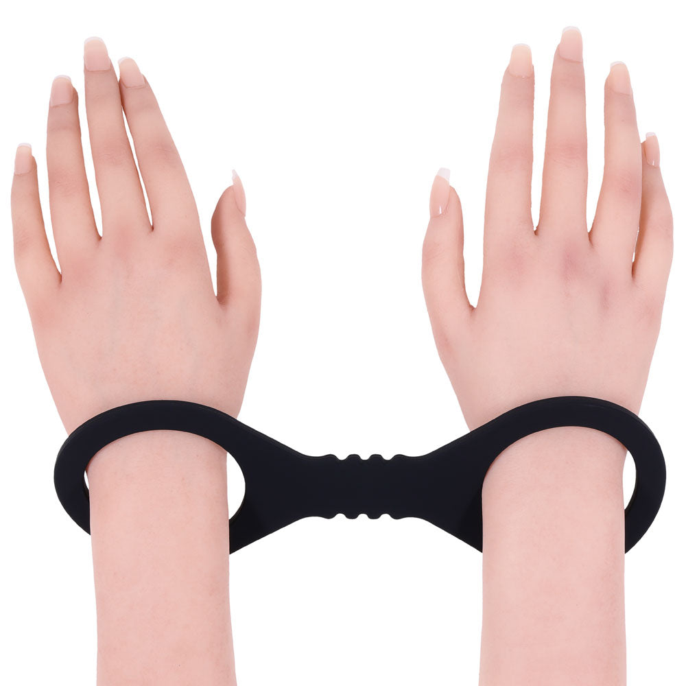Sex & Mischief Shadow Small Silicone Cuffs - Black Small Restraints-SS10227