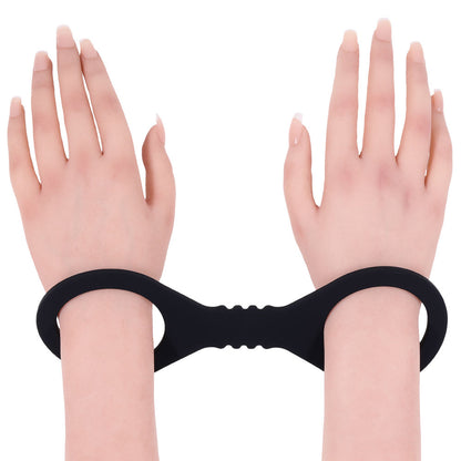 Sex & Mischief Shadow Small Silicone Cuffs - Black Small Restraints-SS10227