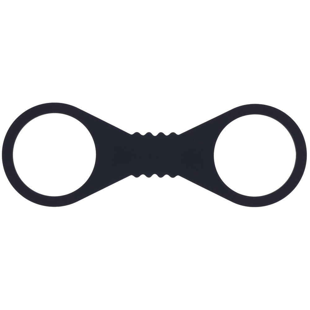 Sex & Mischief Shadow Large Silicone Cuffs - Black Large Restraints-SS10228