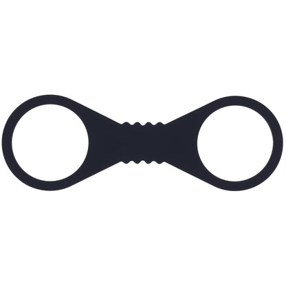 Sex & Mischief Shadow Large Silicone Cuffs - Black Large Restraints-SS10228