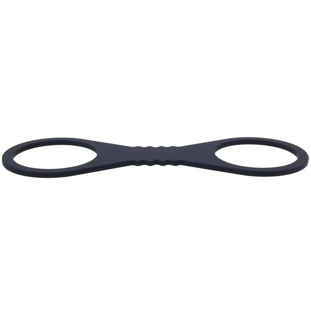 Sex & Mischief Shadow Large Silicone Cuffs - Black Large Restraints-SS10228