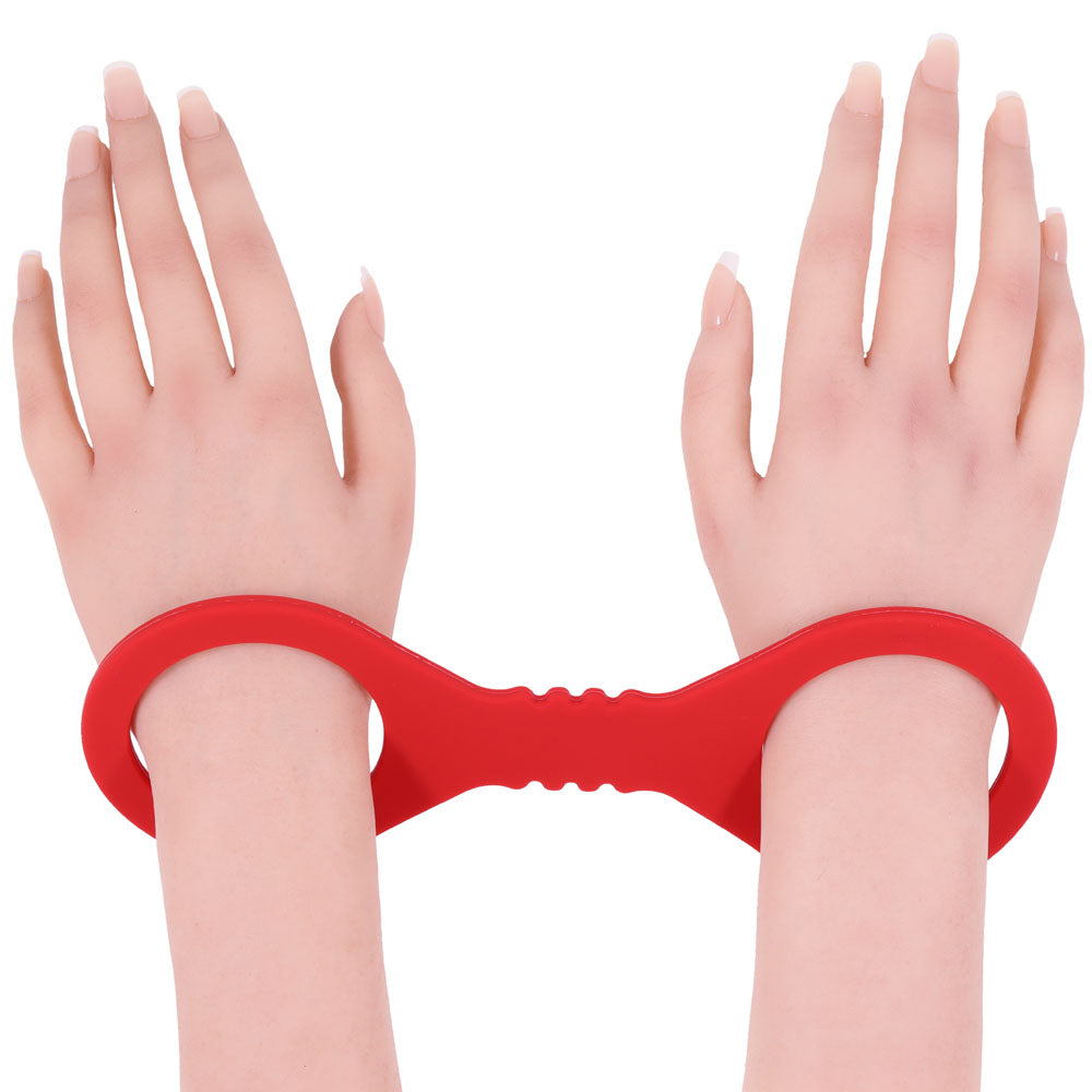 Sex & Mischief Amor Small Silicone Cuffs - Red Small Restraints-SS10229