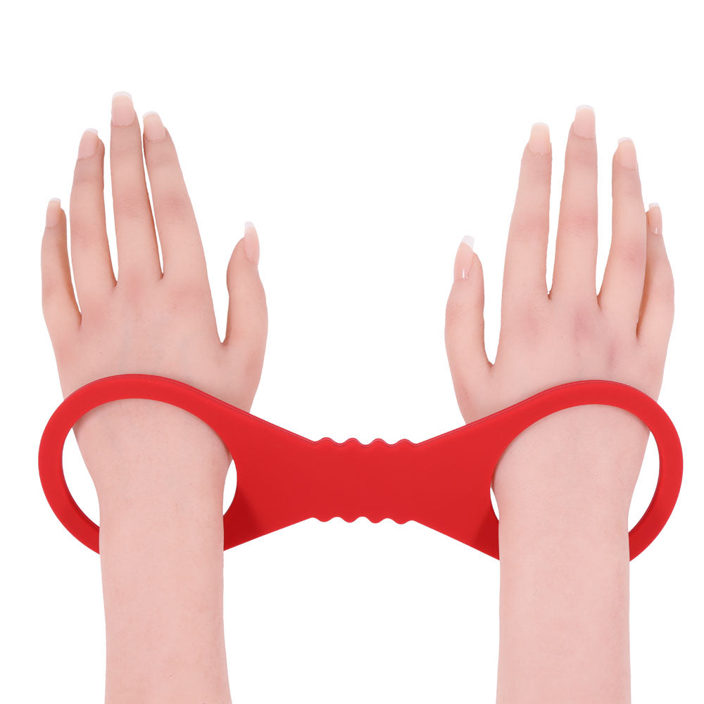 Sex & Mischief Amor Large Silicone Cuffs - Red Large Restraints-SS10230