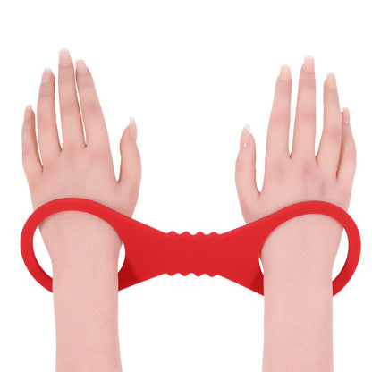 Sex & Mischief Amor Large Silicone Cuffs - Red Large Restraints-SS10230