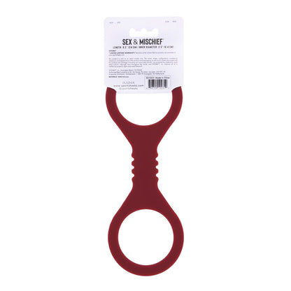 Sex & Mischief Enchanted Small Silicone Cuffs - Burgundy Small Restraints-SS10231