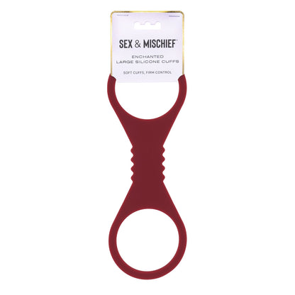 Sex & Mischief Enchanted Large Silicone Cuffs - Burgundy Large Restraints-SS10232