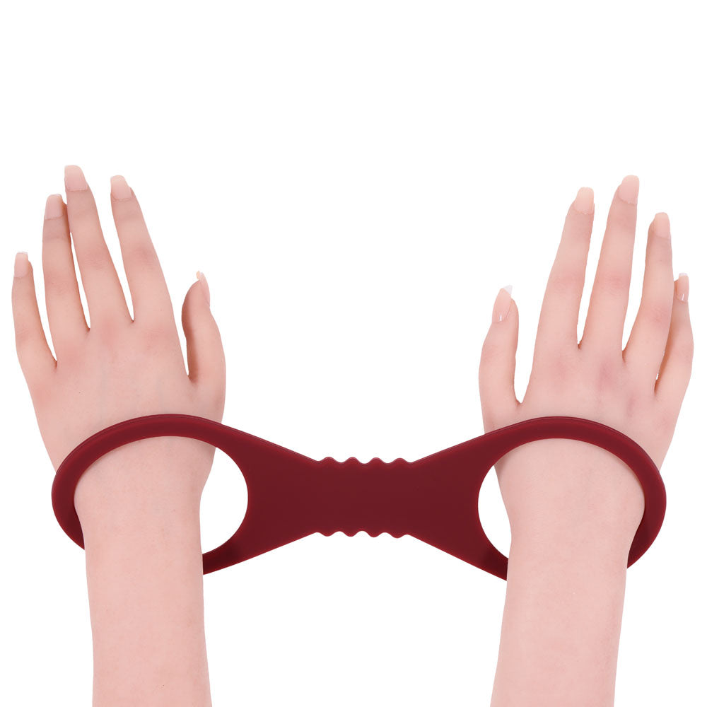 Sex & Mischief Enchanted Large Silicone Cuffs - Burgundy Large Restraints-SS10232