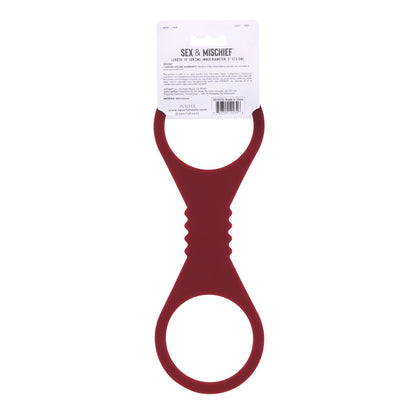 Sex & Mischief Enchanted Large Silicone Cuffs - Burgundy Large Restraints-SS10232