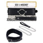 S&M Shadow Collar and Leash - Black Neck Restraint and Leash - SS10301