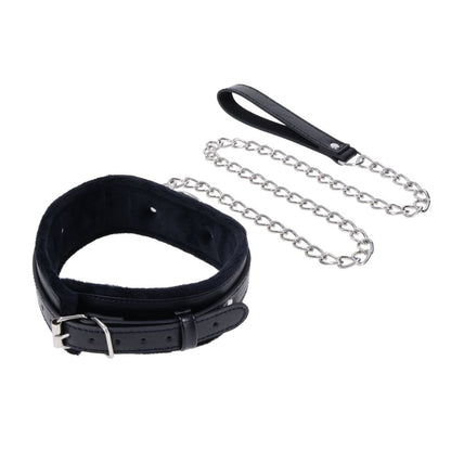 S&M Shadow Collar and Leash - Black Neck Restraint and Leash - SS10301