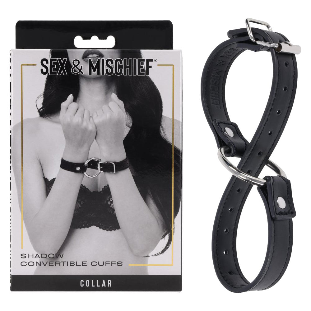 S&M Shadow Convertible Cuffs - Black Restraints - SS10302