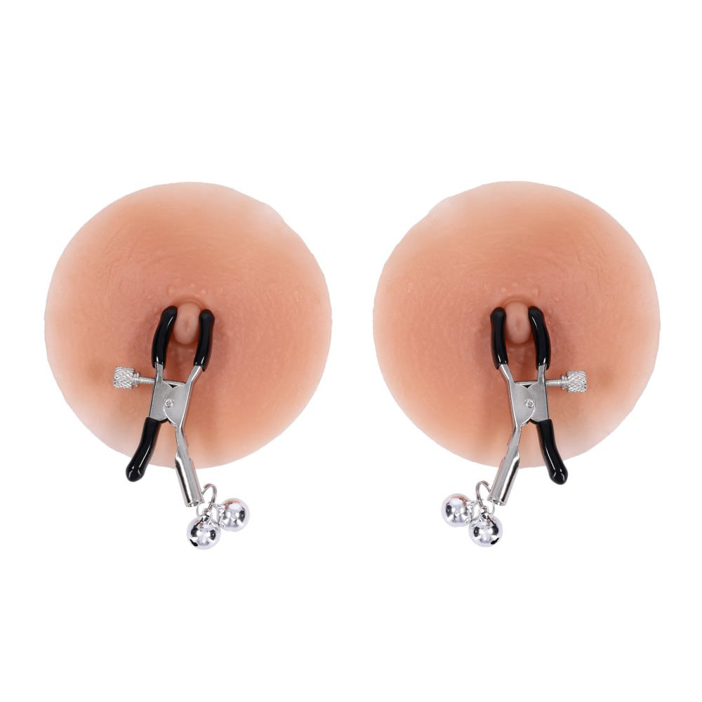 S&M Shadow Bell Nipple and Clit Jewelry - Metal Nipple Clamps and Clitoris Clamp - SS10305