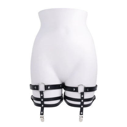 S&M Shadow Garters - Black Leg Garters - SS10310