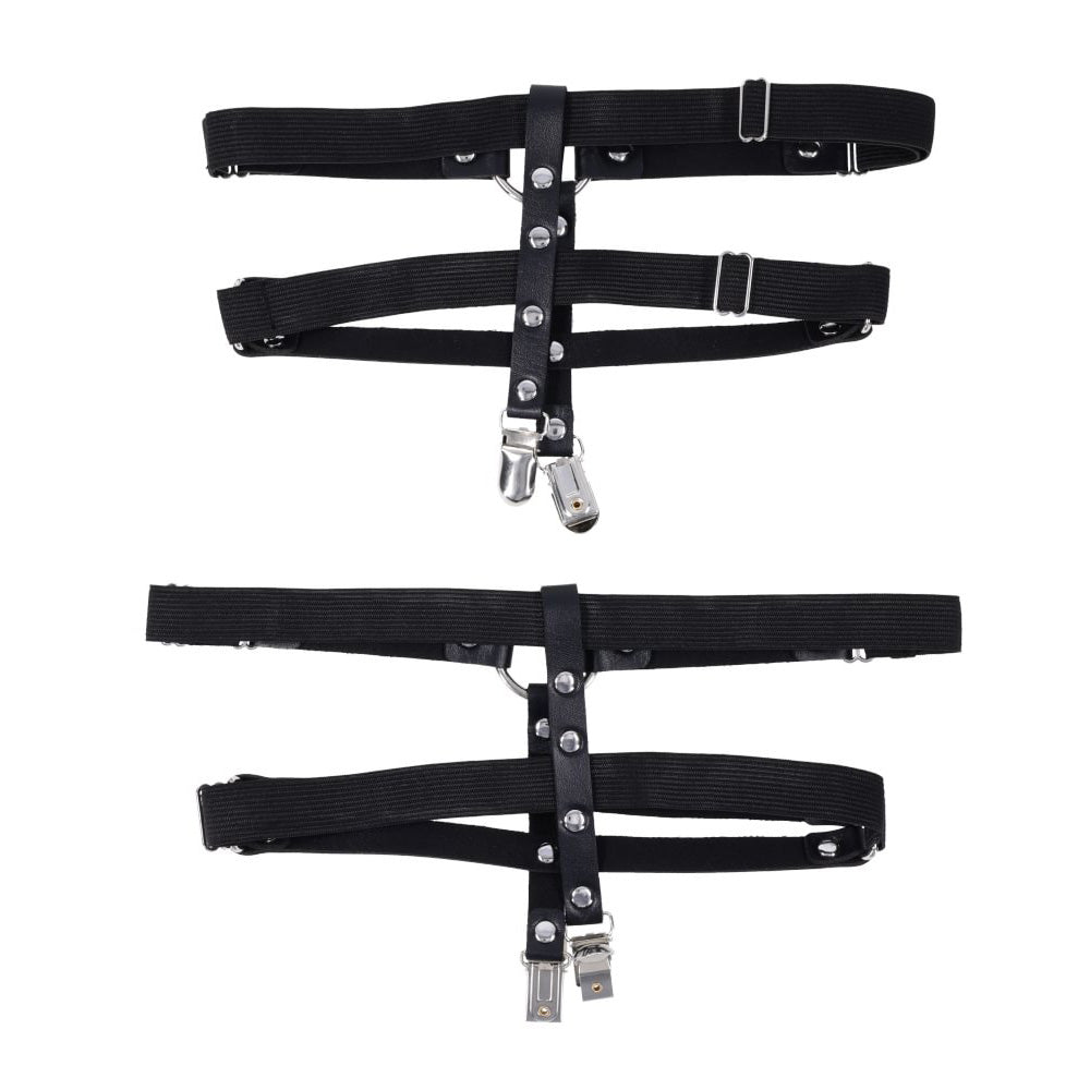 S&M Shadow Garters - Black Leg Garters - SS10310