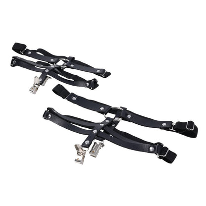 S&M Shadow Garters - Black Leg Garters - SS10310
