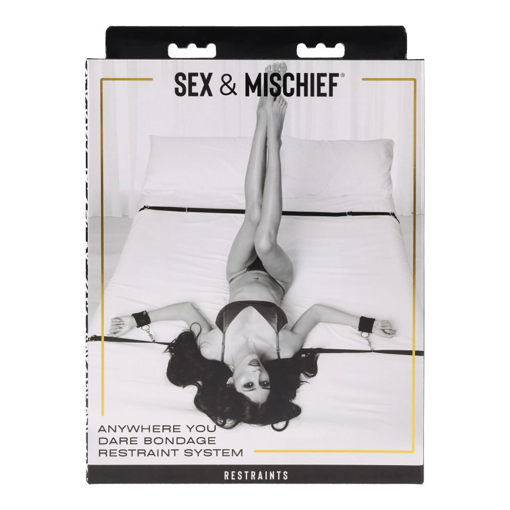S&M Anywhere You Dare Bondage Restraint System - Black Restraint Set - SS10312