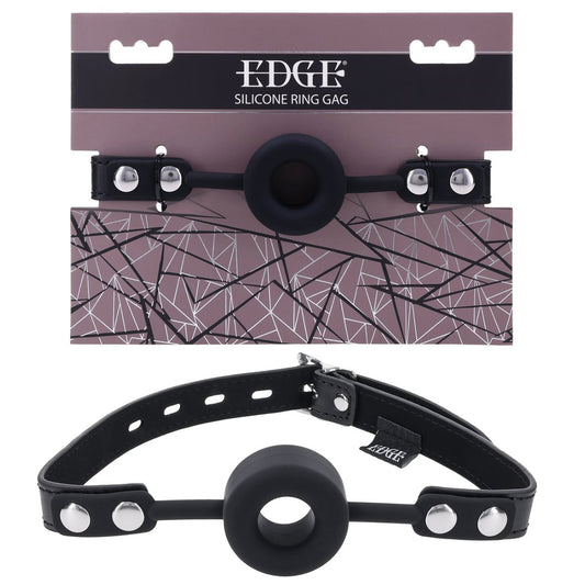 EDGE Silicone Ring Gag - Black Mouth Restraint - SS98053
