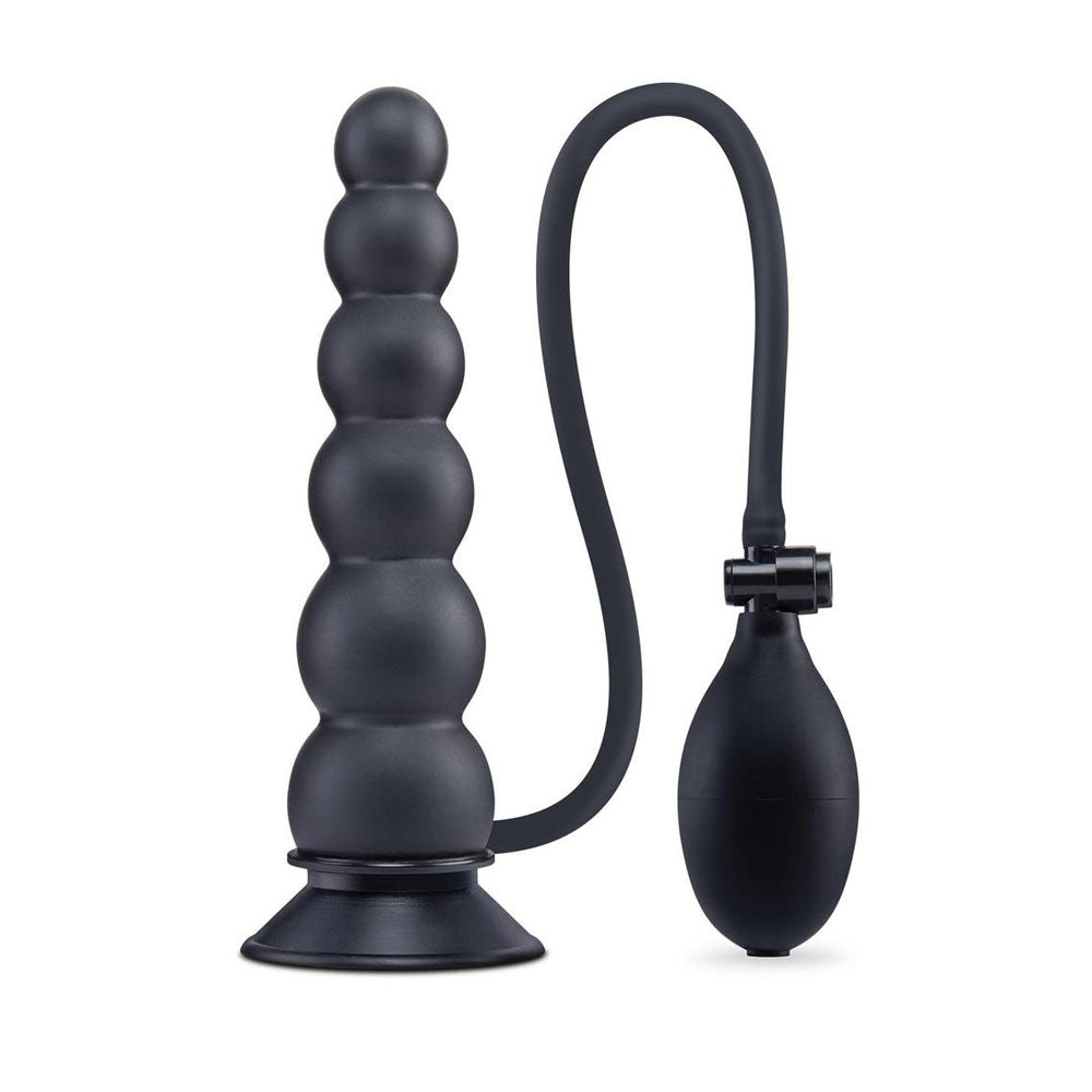 Size Up 7 Inch Ripple Inflatable Butt Plug - Black 20.3 cm Inflatable Butt Plug-SU109