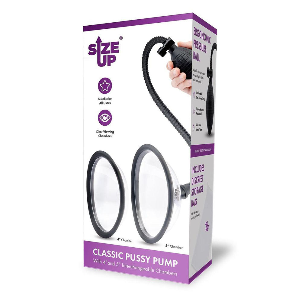 Size Up Classic Pussy Pump with 2 Chambers - Vagina Pump with 2 Interchangeable Chambers-SU110