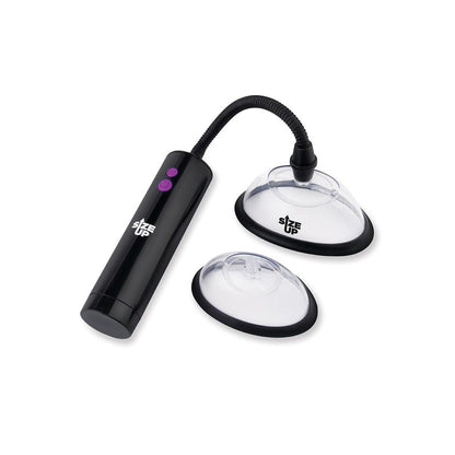 Size Up Rechargeable Power Plumper Pussy Pump - Clear USB Rechargeable Vagina Pump with Interchangeable Chambers-SU111