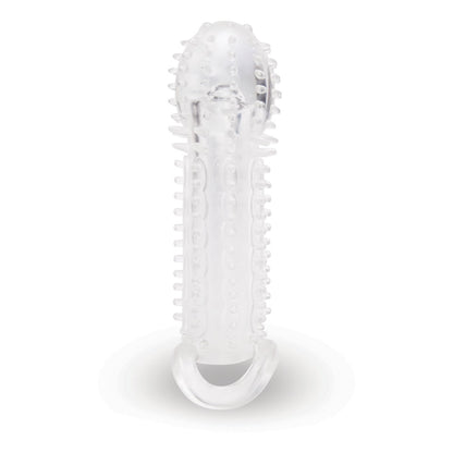 Size Up 1.5 Inch See-Thru Stretch Penis Extender - Clear 3.8 cm (1.5) Penis Extension Sleeve-SU405