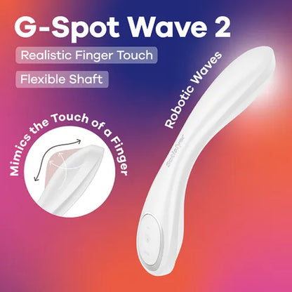Satisfyer G-Spot Wave 2 - White 23.6 cm USB Rechargeable Flicking Tip Vibrator