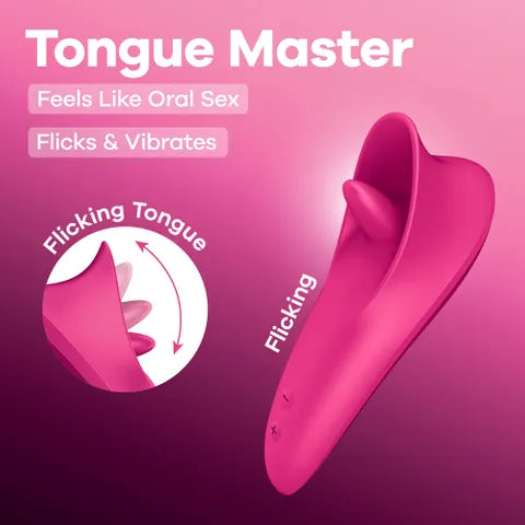 Satisfyer Tongue Master - Pink 14.4 cm USB Rechargeable Flicking Clitoral Stimulator
