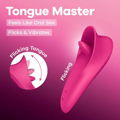 Satisfyer Tongue Master - Pink 14.4 cm USB Rechargeable Flicking Clitoral Stimulator