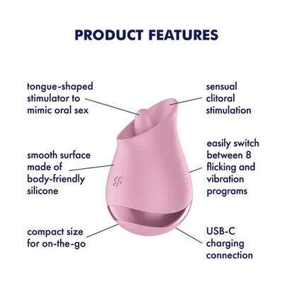 Satisfyer Tongue Player - Pink USB Rechargeable Flicking Stimulator