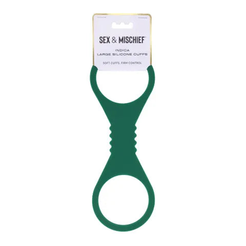 Sex & Mischief Indica Large Silicone Cuffs - Green Large Restraints