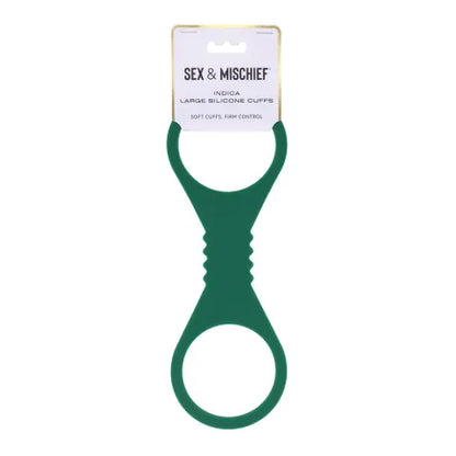 Sex & Mischief Indica Large Silicone Cuffs - Green Large Restraints